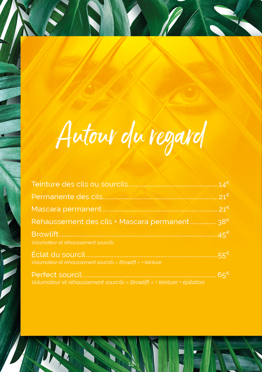 Menu de Soin JUNGLE 2022 V514