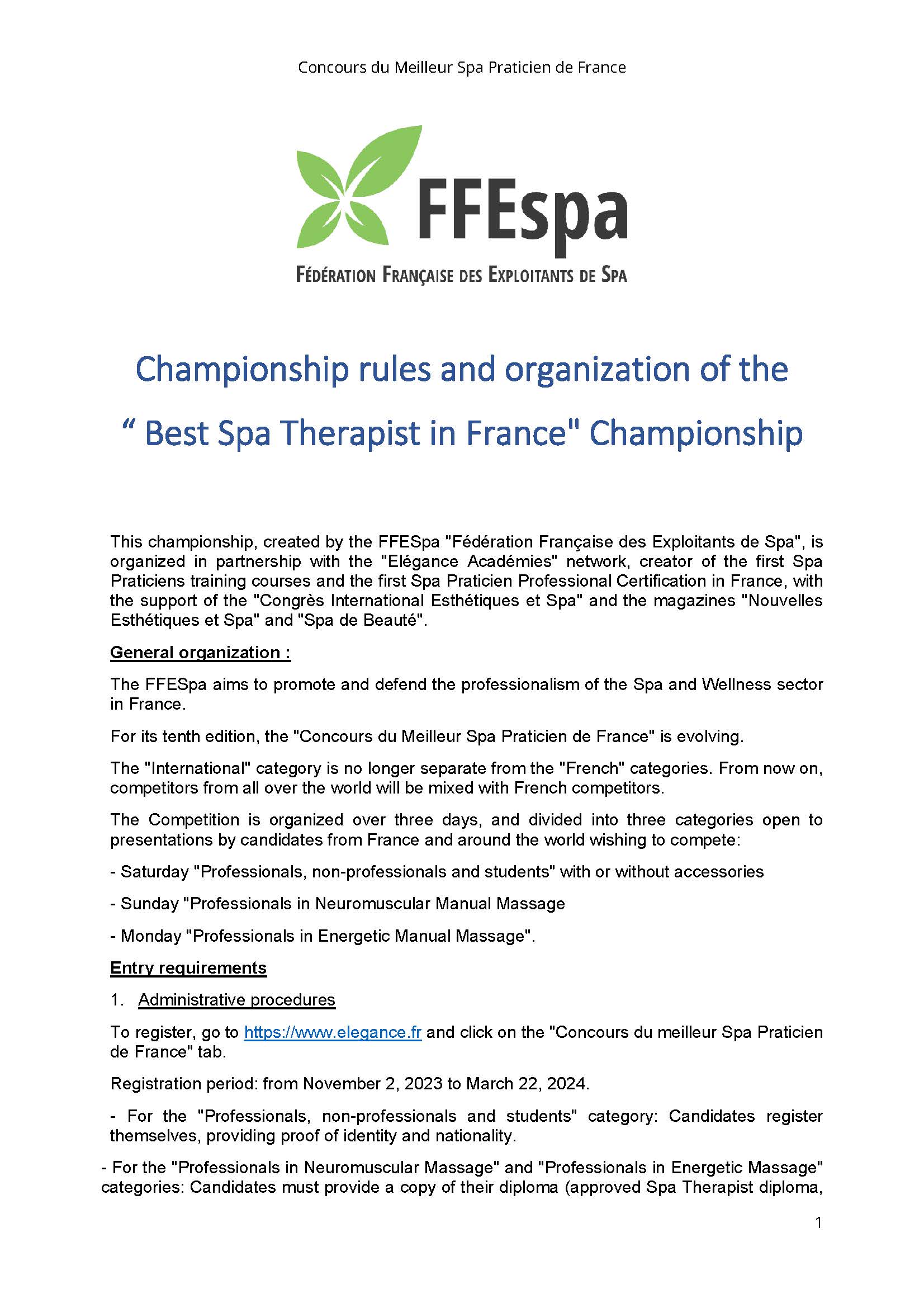 Championship rules and organization 2024 Page 1