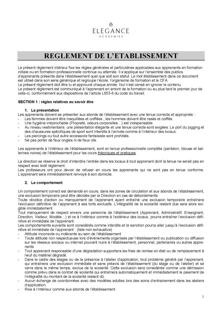 Reglement detablissement 2024 Page 1