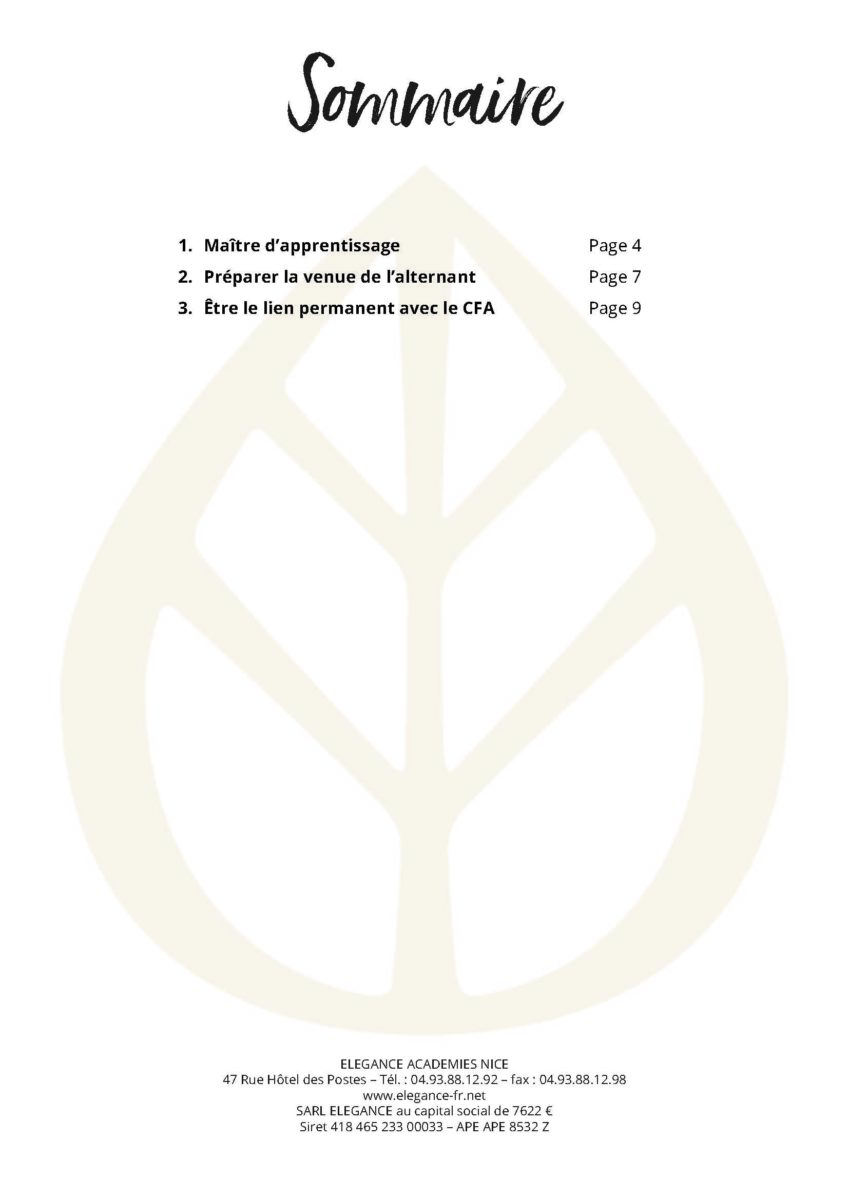 GUIDE DU MAITRE DAPPRENTISSAGE Page 03