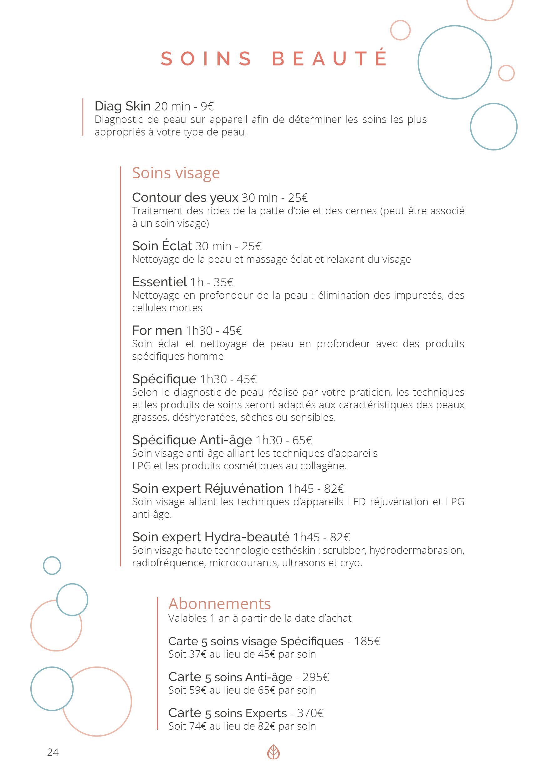 Menu de soin Metawell Lab24 Menu de soin Metawell Lab24