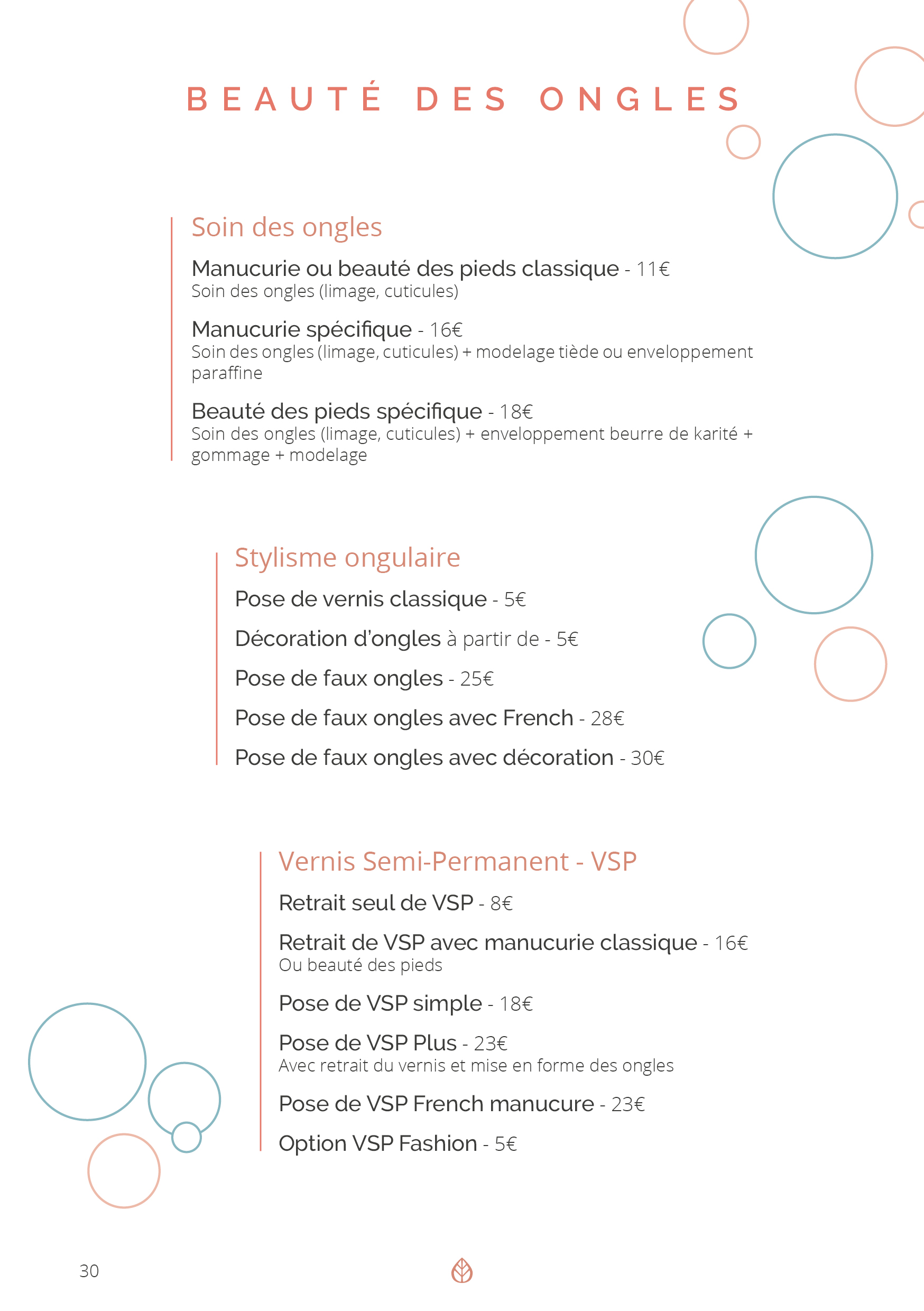Menu de soin Metawell Lab30 Menu de soin Metawell Lab30