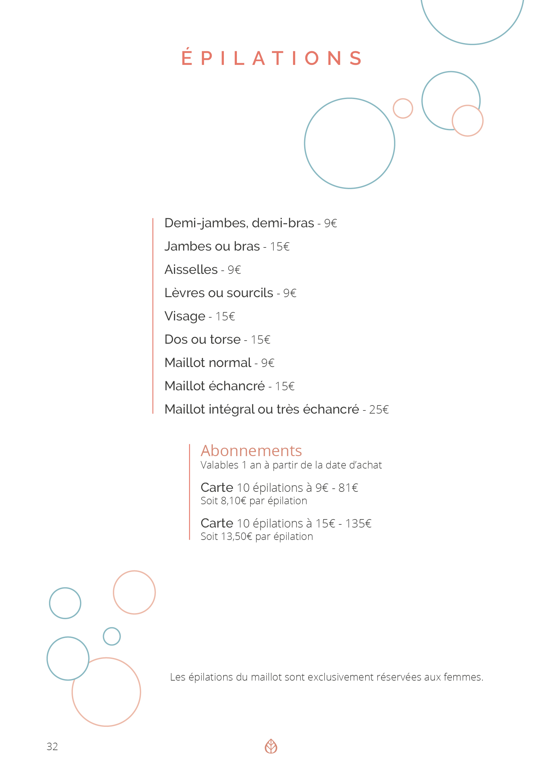 Menu de soin Metawell Lab32 Menu de soin Metawell Lab32