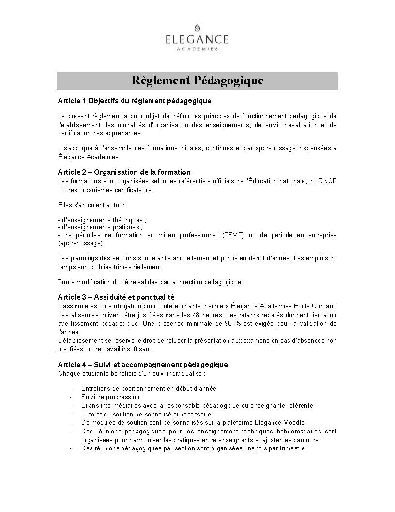2025 Reglement Pedagogique Page 1
