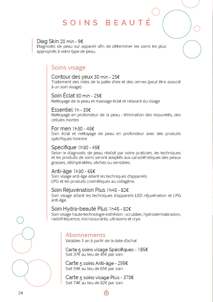 Menu de soin EXPERT 202624 Menu de soin EXPERT 202624